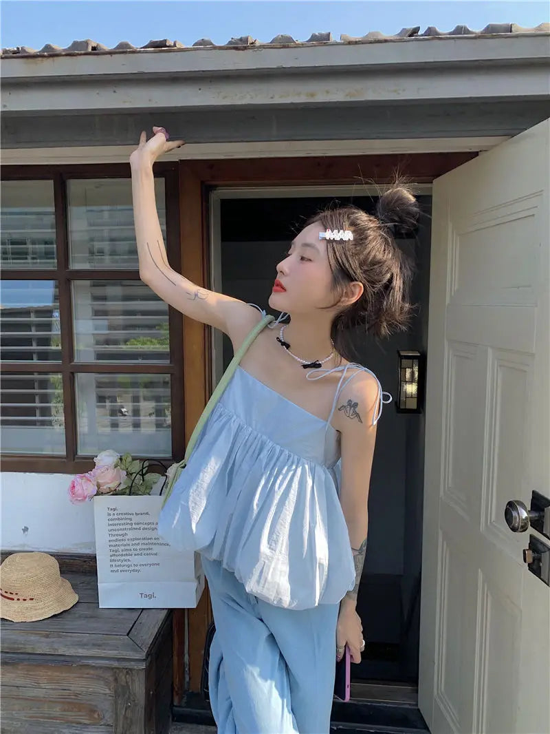 LEISURE LOVELY ALL MATCH LOOSE FROCK TYPE TOP