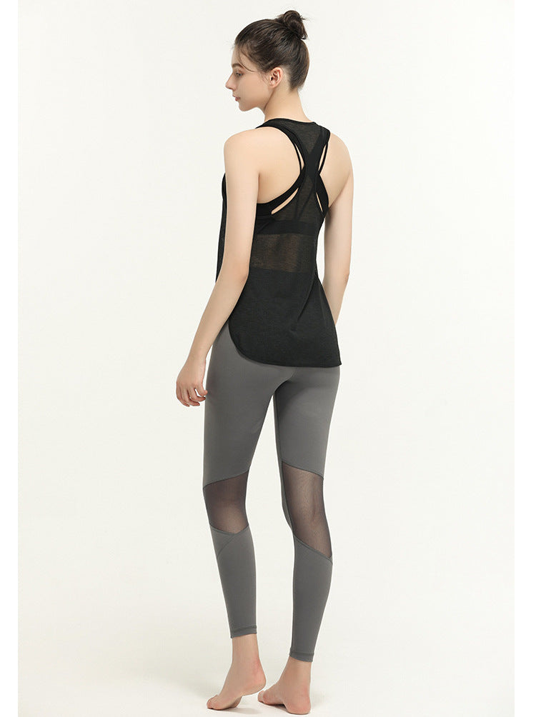 SEE THROUGH YOGA FITNESS SHIRT SPORTS VEST