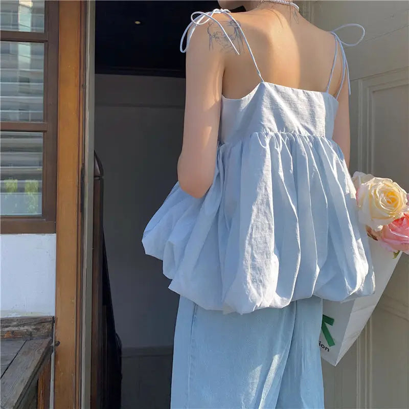 LEISURE LOVELY ALL MATCH LOOSE FROCK TYPE TOP