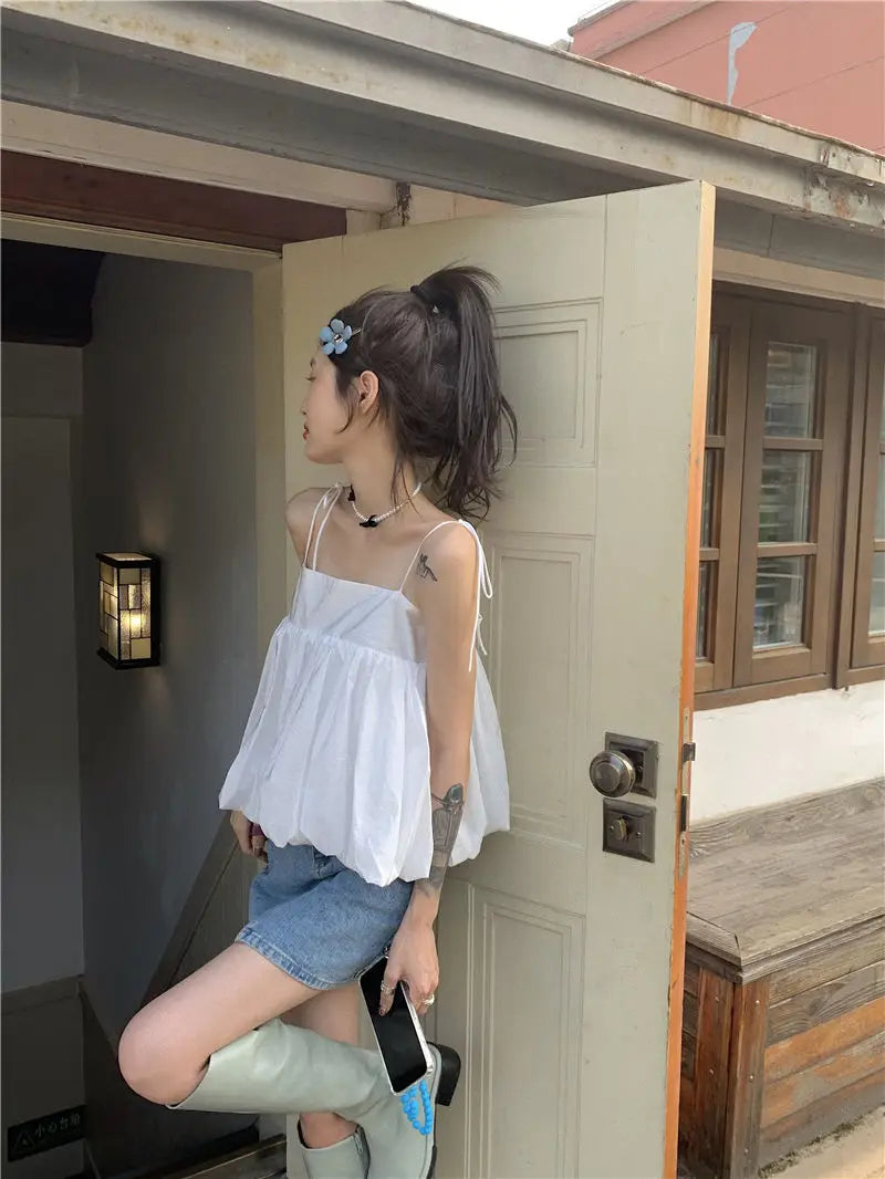 LEISURE LOVELY ALL MATCH LOOSE FROCK TYPE TOP