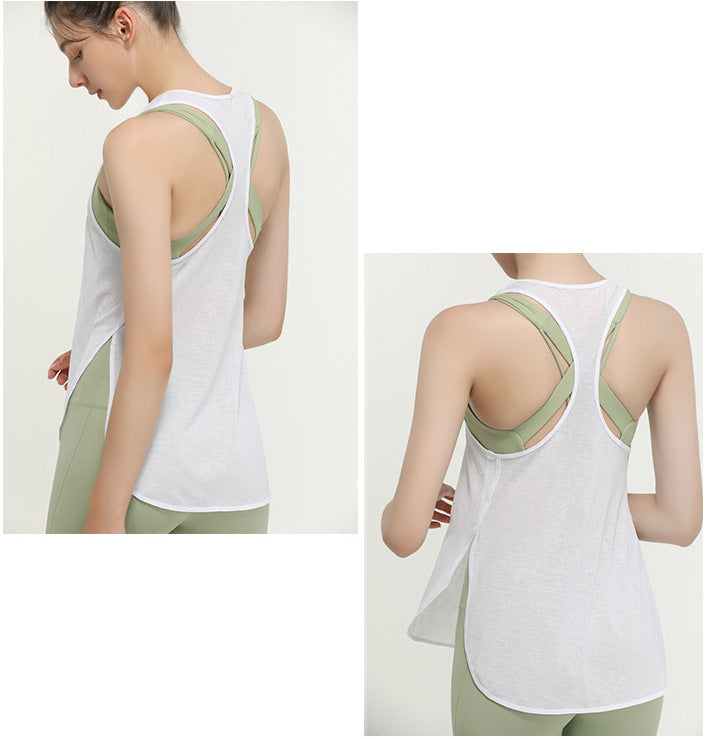SEE THROUGH YOGA FITNESS SHIRT SPORTS VEST