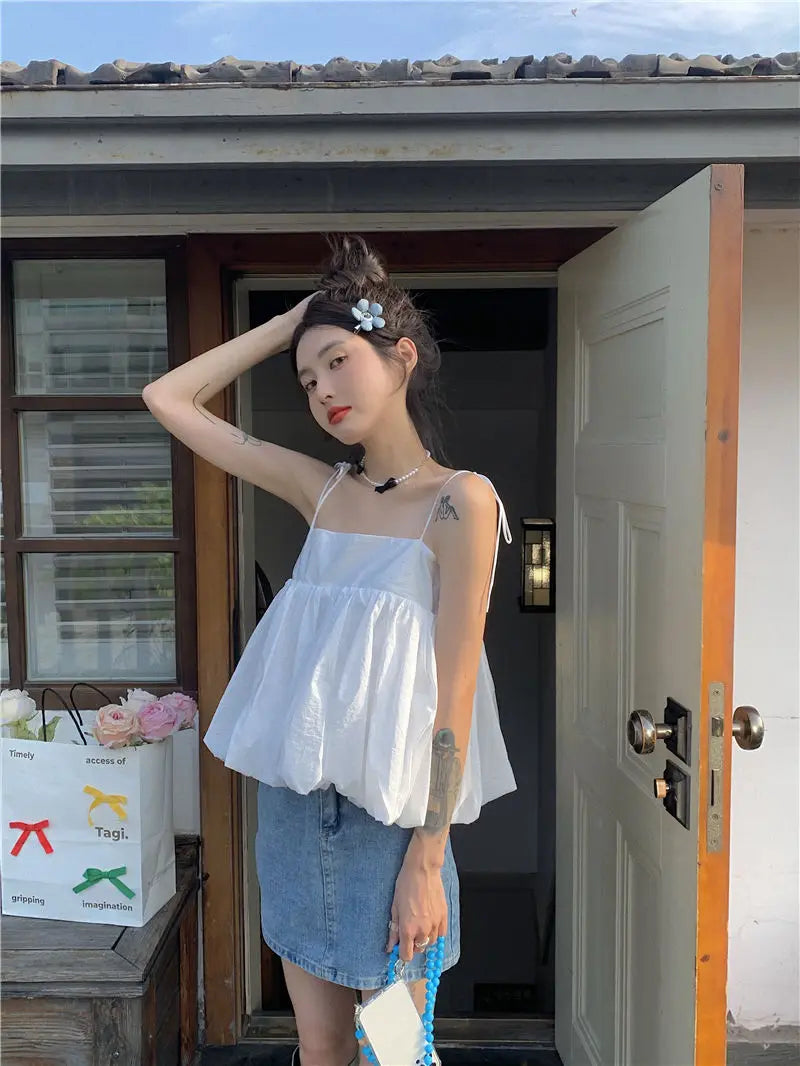 LEISURE LOVELY ALL MATCH LOOSE FROCK TYPE TOP