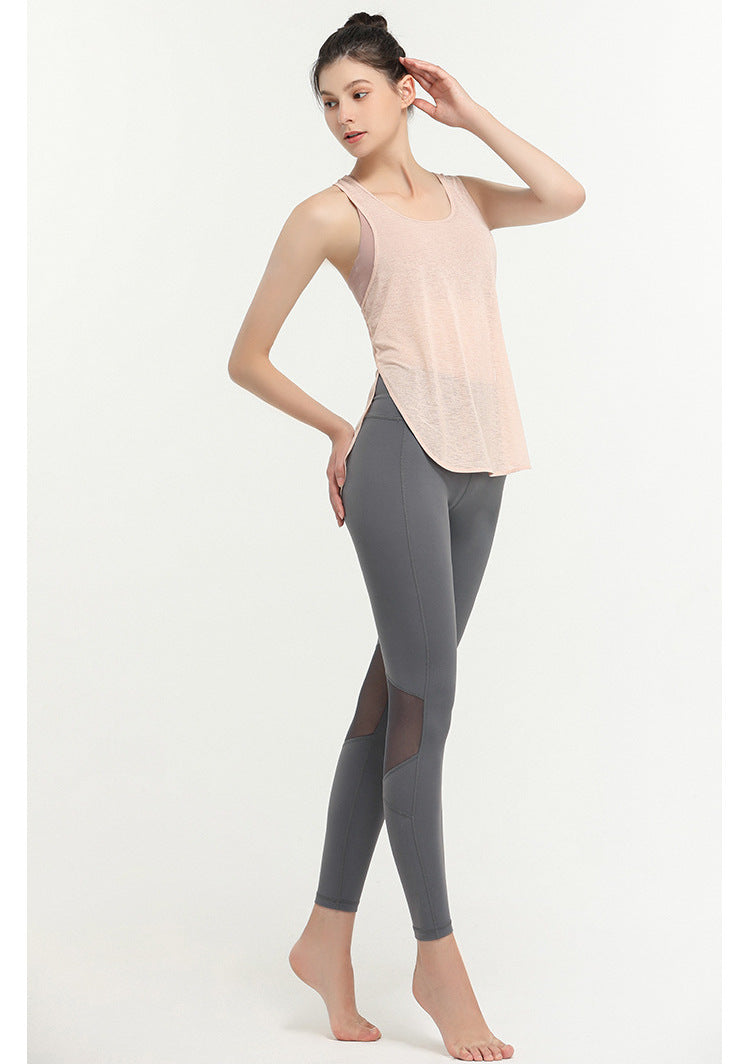 SEE THROUGH YOGA FITNESS SHIRT SPORTS VEST