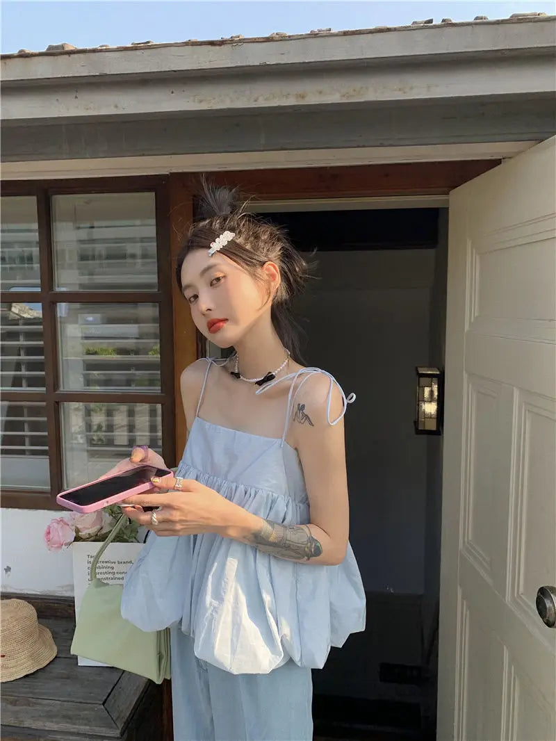 LEISURE LOVELY ALL MATCH LOOSE FROCK TYPE TOP