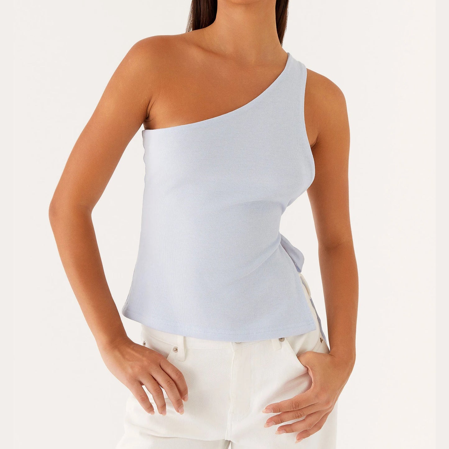 STYLISH SIDE TIE DESIGN BANDAGE TANK TOP