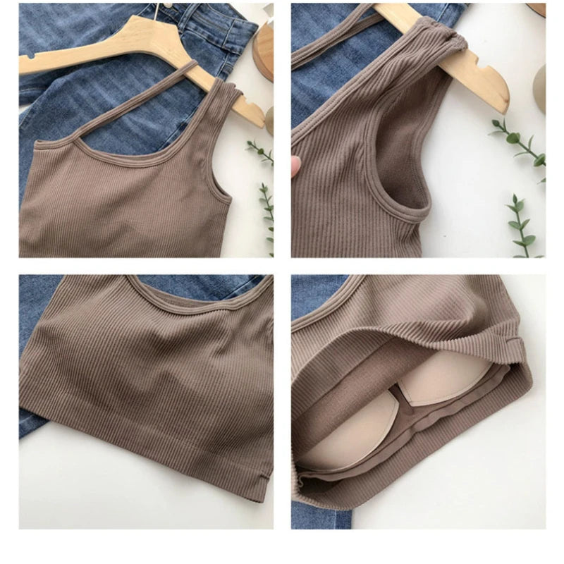 OBLIQUE SLIM VEST CAMIS TANK TOP