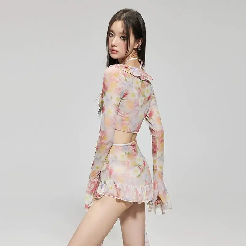 GIRLISH FLORAL SWEET PRINTED SWIMWEAR