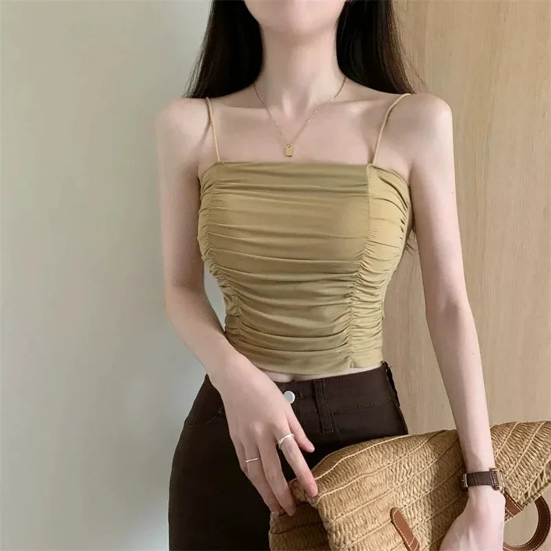 SLEEVELESS TUBE TOP CAMISOLE TOP