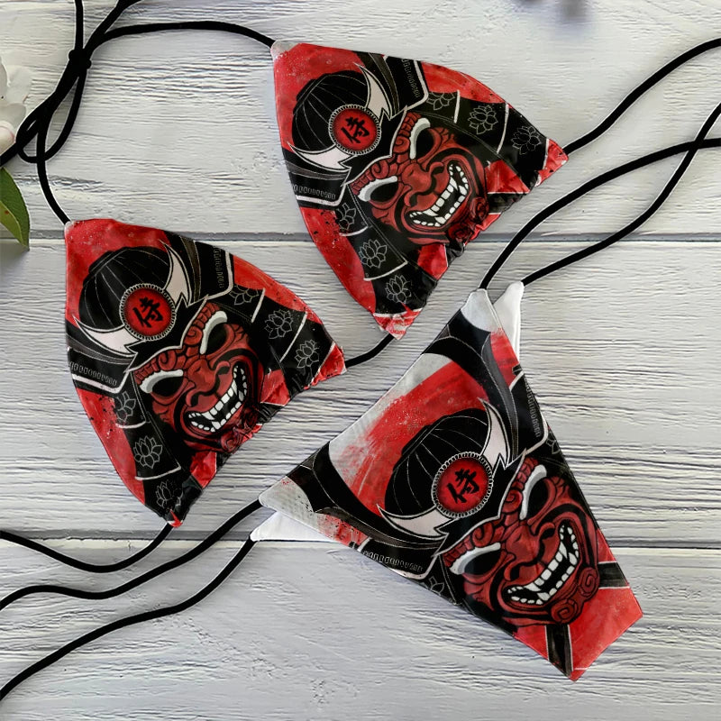 FUNNY ANIME TWO PIECE LACE-UP BIKINI