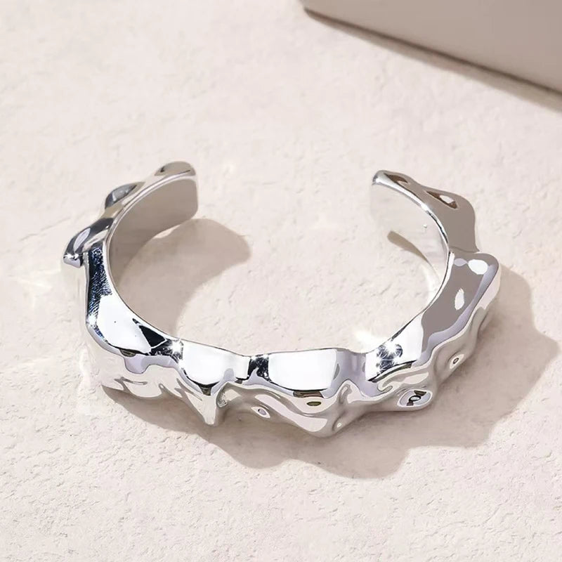 Fashion Exaggerated Irregular Bracelets for Women Simple Hip Hop Rock Personality Plastic Cuff Bangle Trendy Jewelry