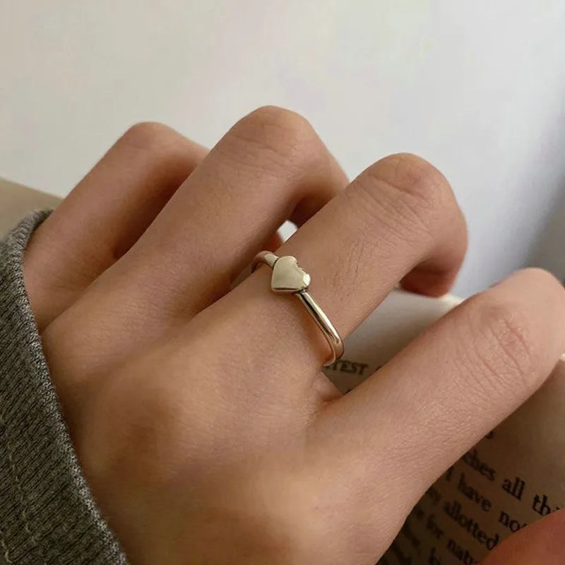 Korean Fashion Exquisite Purple Zircon Heart Star Ring Y2K Girls Pink Crystal Bow Knot Ring Women Party Dating Jewelry Gifts