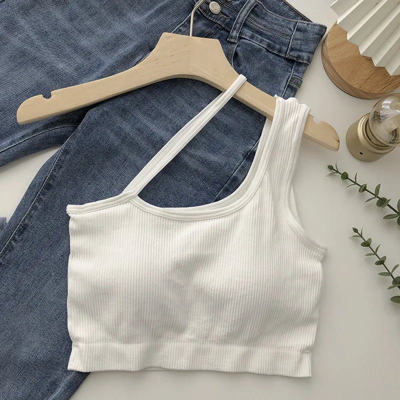OBLIQUE SLIM VEST CAMIS TANK TOP