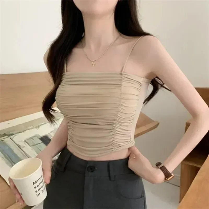 SLEEVELESS TUBE TOP CAMISOLE TOP