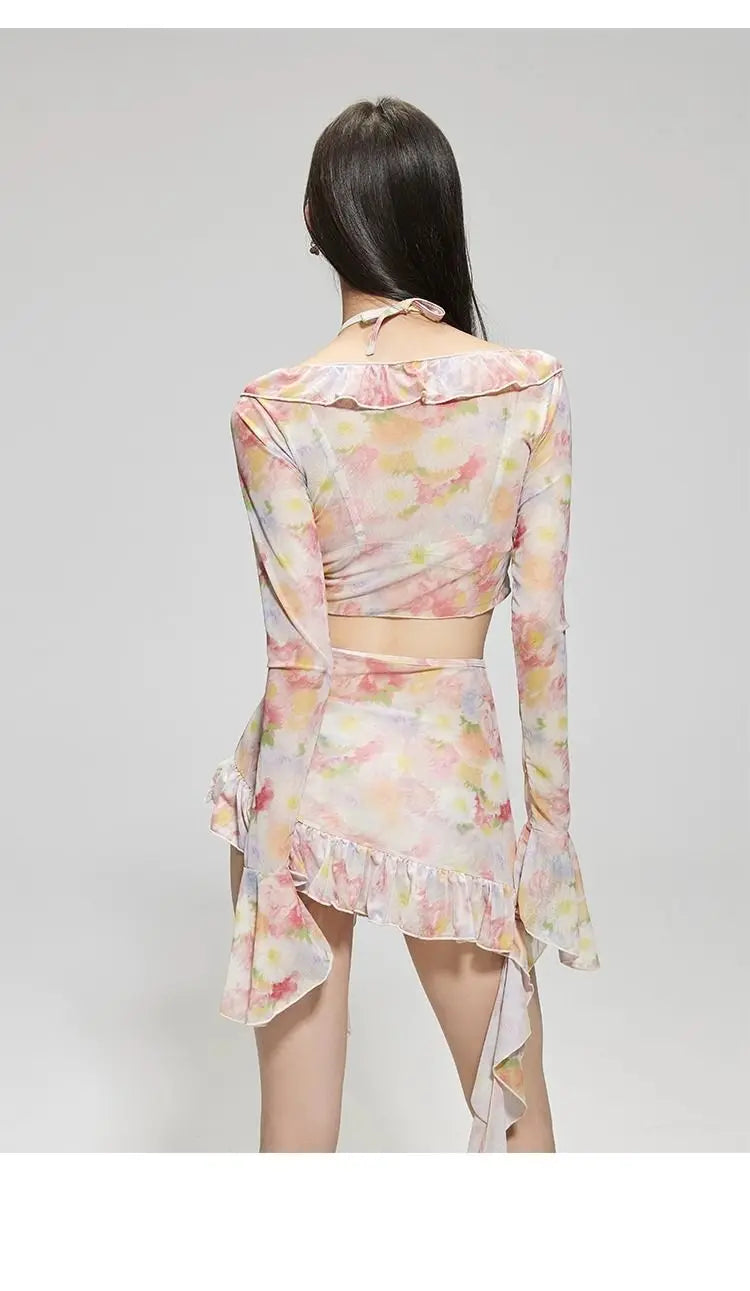 GIRLISH FLORAL SWEET PRINTED SWIMWEAR