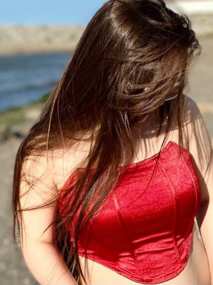 SLEEVELESS OFF SHOULDER CORSET CROP BOTTOM