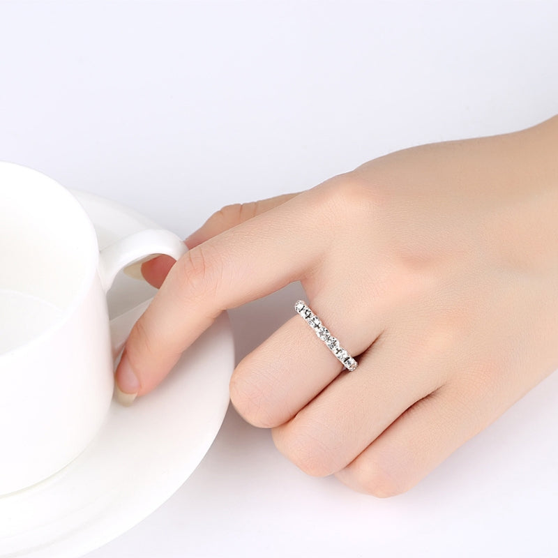 Elastic Ring Fashionable Stretch Crystal Inlaid Finger Rings Unique Engagement Wedding Promise Ring Jewelry Gift