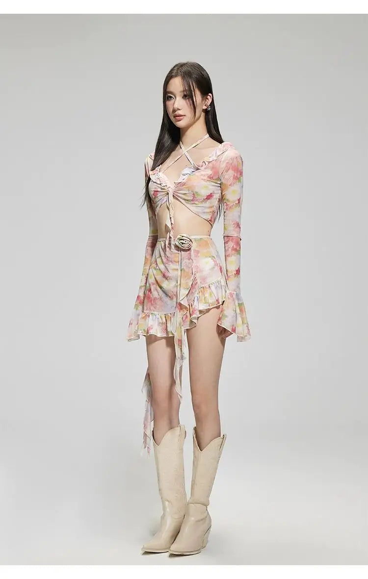 GIRLISH FLORAL SWEET PRINTED SWIMWEAR