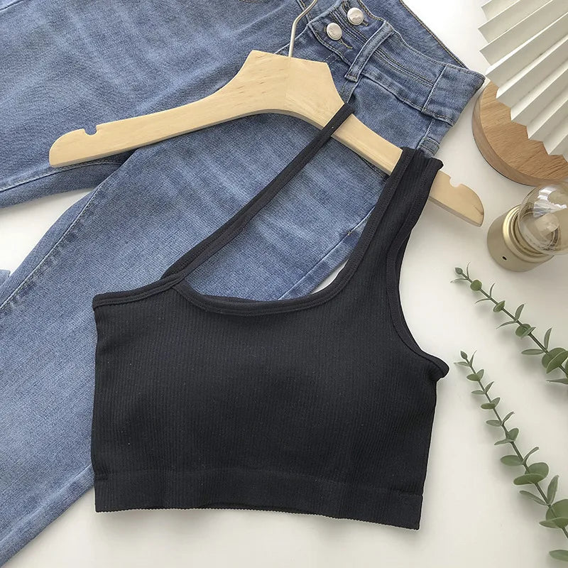 OBLIQUE SLIM VEST CAMIS TANK TOP