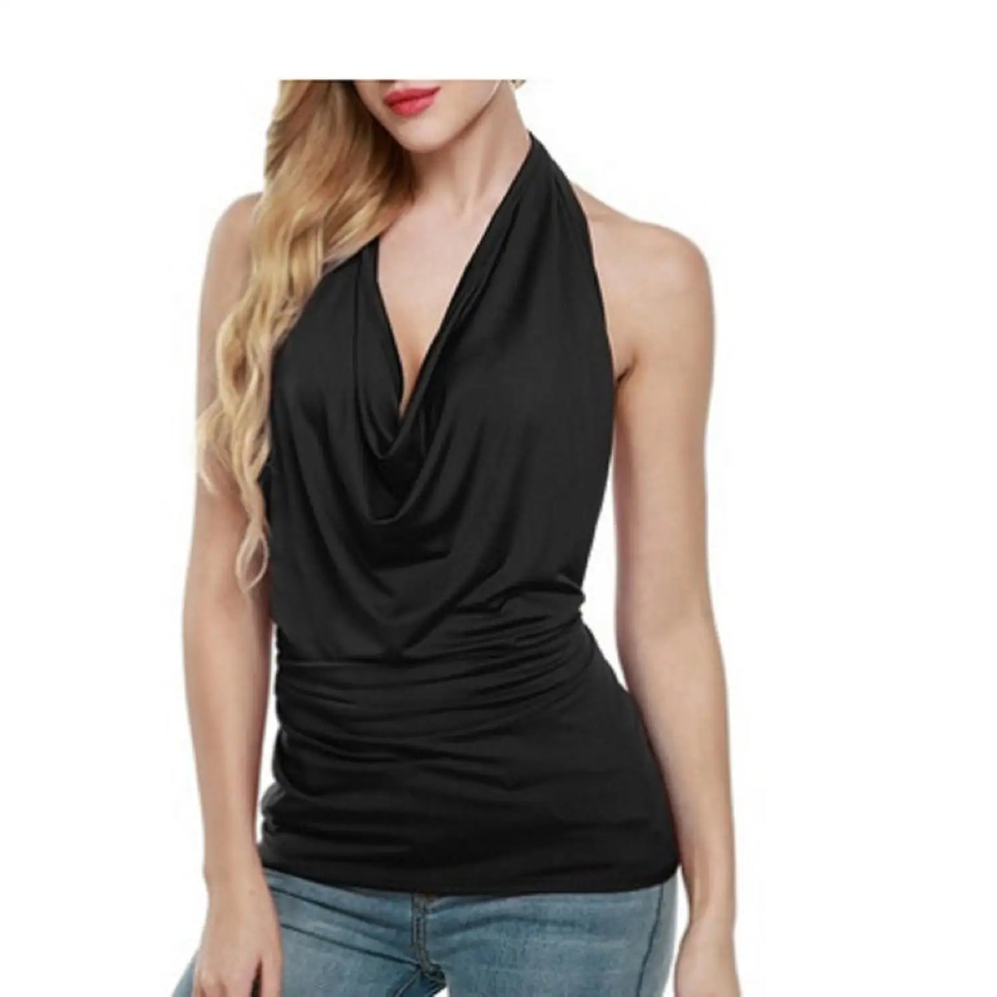 DRAPE V-NECK FEMME TANK TOP
