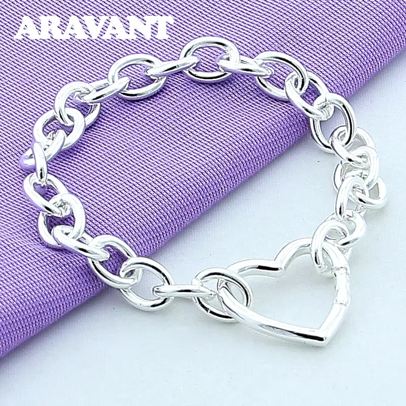 Women Bracelets Silver Heart Buckle Bracelet For Women Romantic Bracelets Silver 925 Jewelry