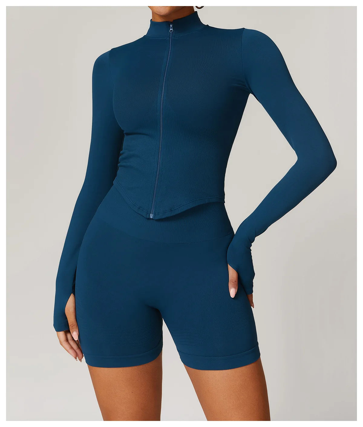 STANDING COLLAR LONG SLEEVED WORKOUT ACTIVE WEARS