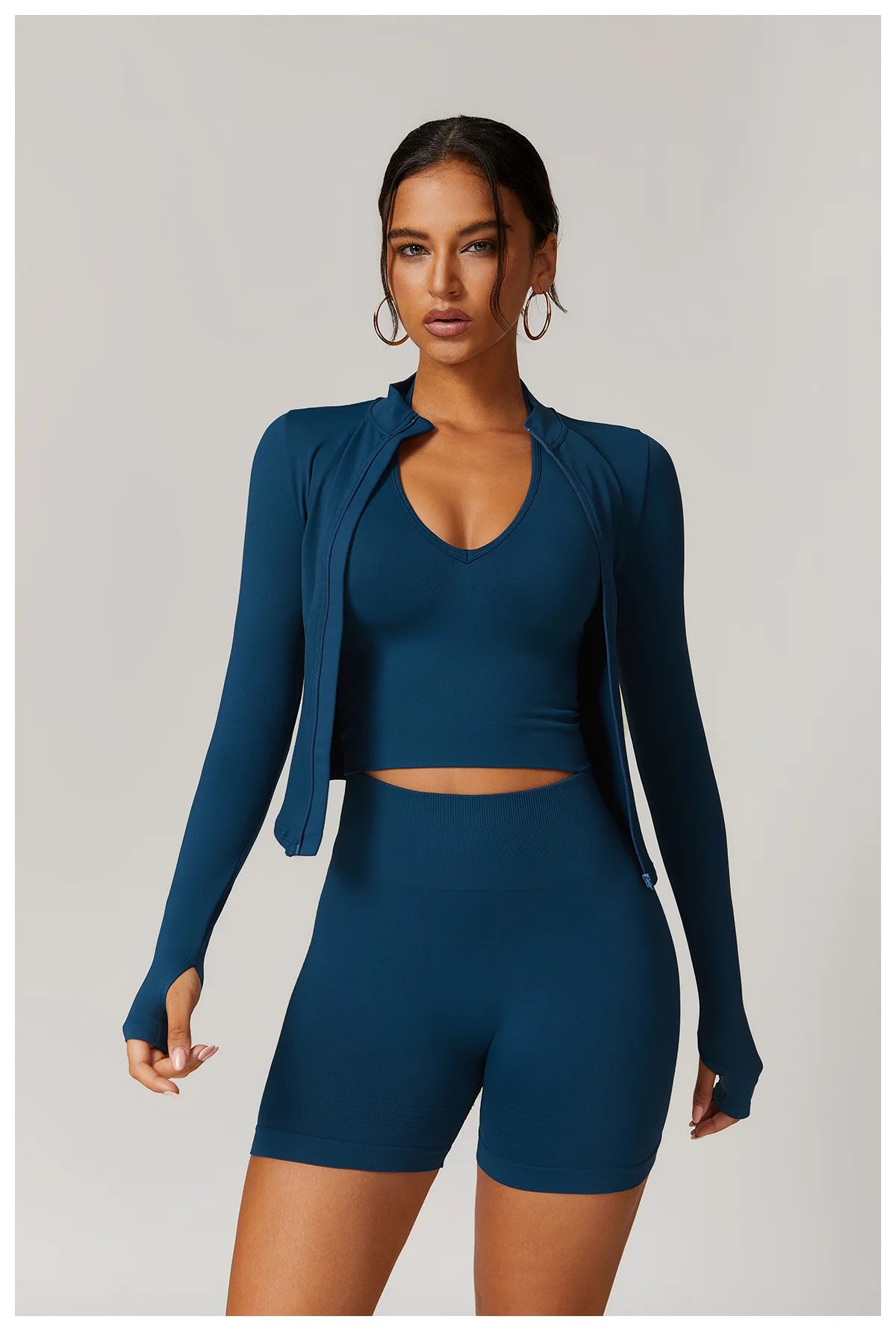 STANDING COLLAR LONG SLEEVED WORKOUT ACTIVE WEARS