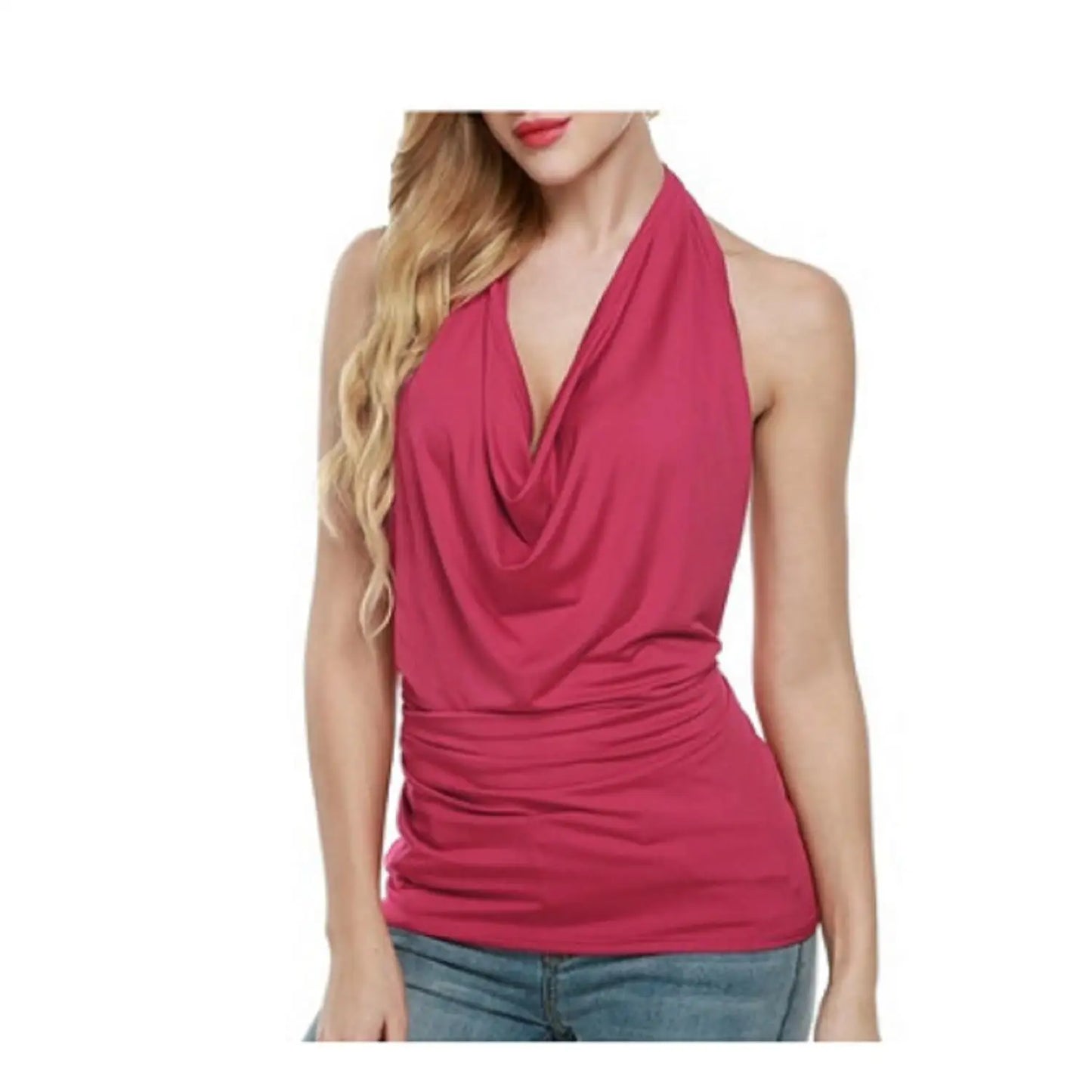 DRAPE V-NECK FEMME TANK TOP