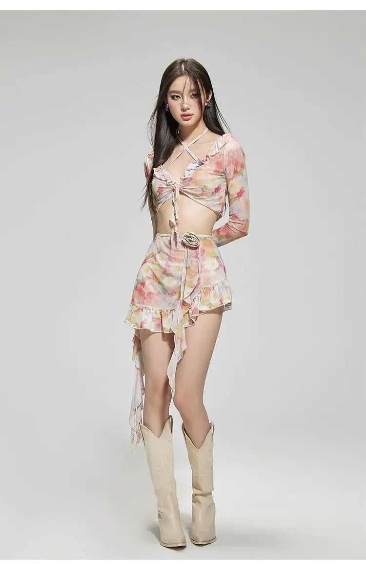 GIRLISH FLORAL SWEET PRINTED SWIMWEAR