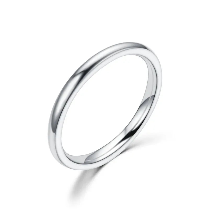 2024 New 1mm Simple Stainless Steel Circle Rings for Women Fashion Super Fine Girls Engagement Ring Jewelry Accessories Gifts