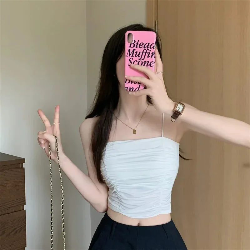 SLEEVELESS TUBE TOP CAMISOLE TOP