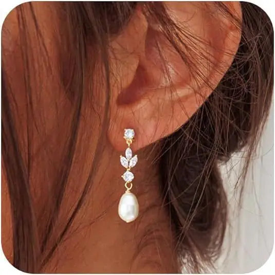 Business Gorgeous Imitation Pearl Ear studs Sweet Romantic Style Earrings Banquet Anniversary Earrings Female