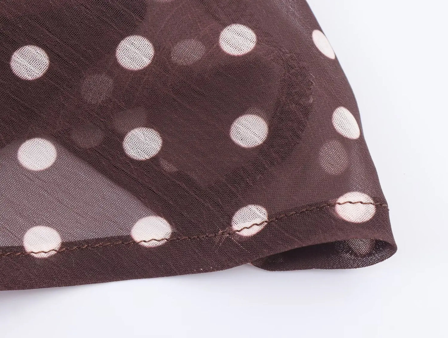 DOT PRINTED SCARF METAL BUCKLE BACKLESS BOTTOM