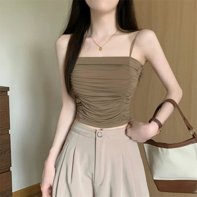 SLEEVELESS TUBE TOP CAMISOLE TOP