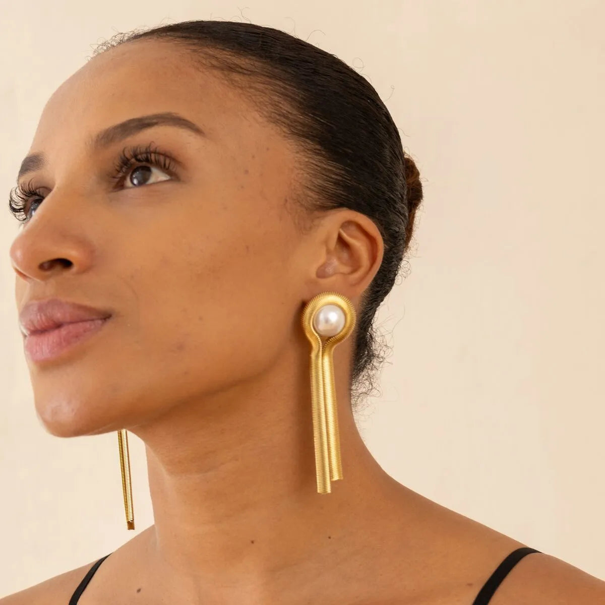 Exaggerated luxury long fringed earrings for women, geometric chain drape earrings, fashionable jewelry accessories, gifts