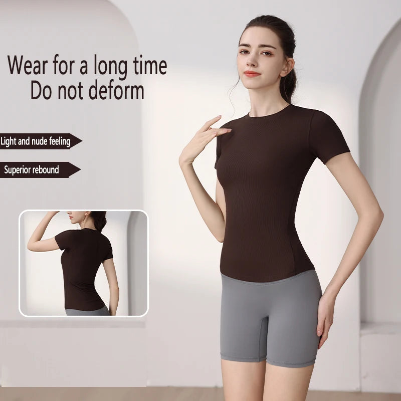 YOGA TOPS PILATES AEROBIC SPORTSWEAR BLOUSE