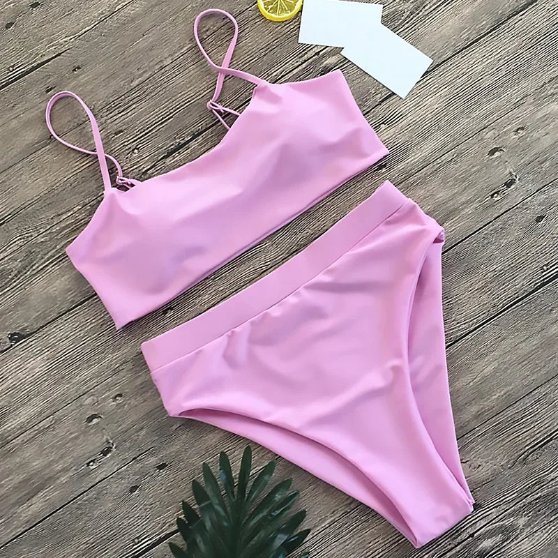 TWO-PIECE SHOULDER STRAPPY BEACHWEAR