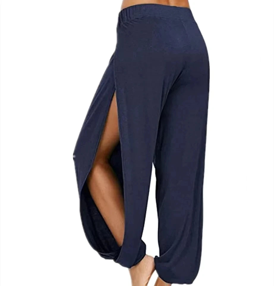 SLIT WIDE HAREN HOLLOW WORKOUT LEGGINGS
