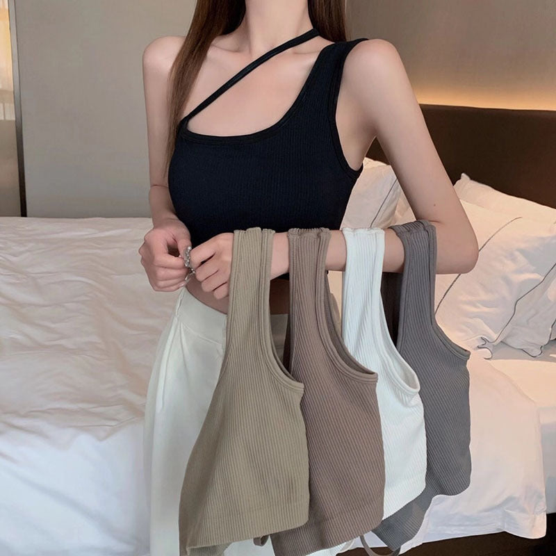 OBLIQUE SLIM VEST CAMIS TANK TOP