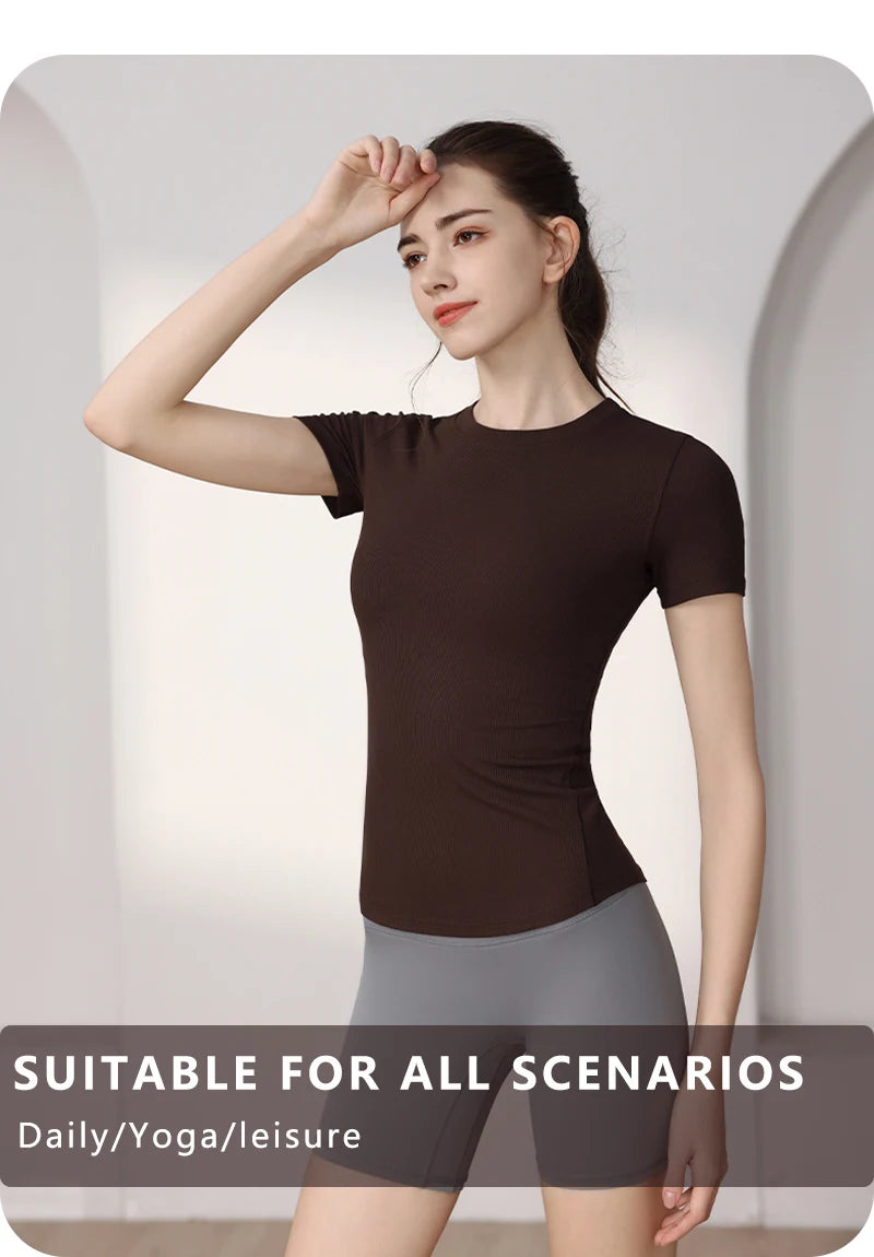 YOGA TOPS PILATES AEROBIC SPORTSWEAR BLOUSE