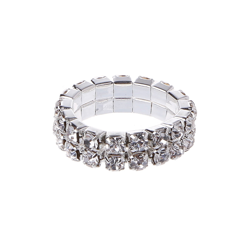 Elastic Ring Fashionable Stretch Crystal Inlaid Finger Rings Unique Engagement Wedding Promise Ring Jewelry Gift