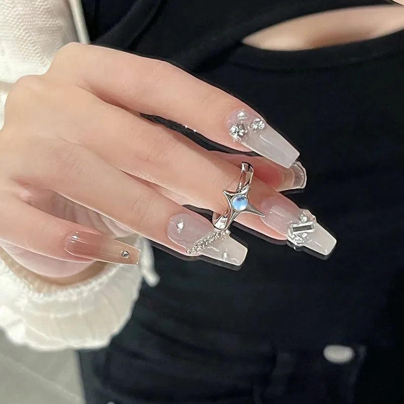 Korean Fashion Exquisite Purple Zircon Heart Star Ring Y2K Girls Pink Crystal Bow Knot Ring Women Party Dating Jewelry Gifts