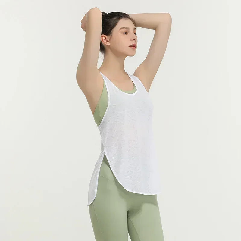SEE THROUGH YOGA FITNESS SHIRT SPORTS VEST