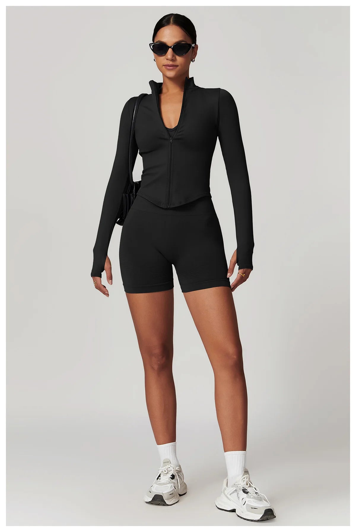 STANDING COLLAR LONG SLEEVED WORKOUT ACTIVE WEARS