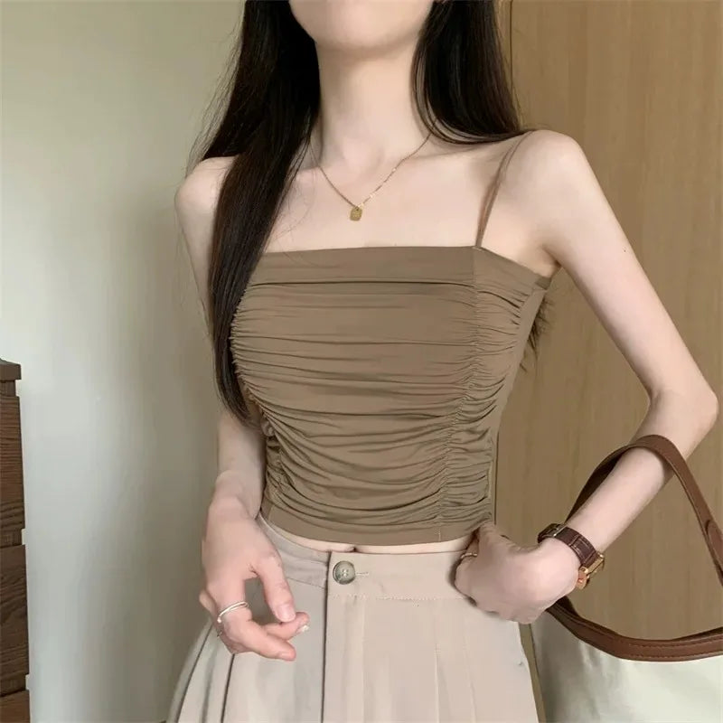 SLEEVELESS TUBE TOP CAMISOLE TOP