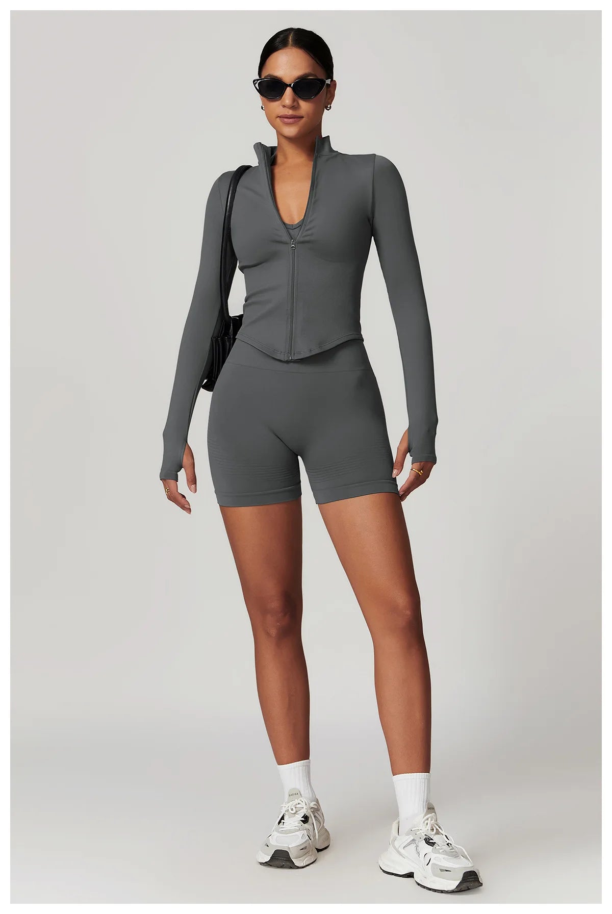 STANDING COLLAR LONG SLEEVED WORKOUT ACTIVE WEARS