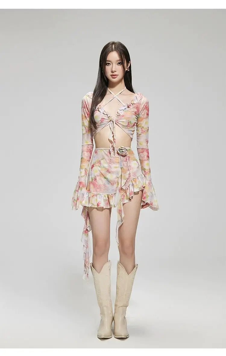 GIRLISH FLORAL SWEET PRINTED SWIMWEAR