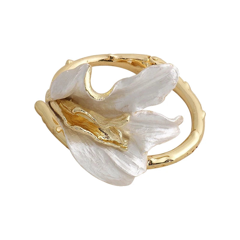 Modern Jewelry European and American Design Flower Open Bracelets For Women Party Gifts Exaggerative Accessories Hot Selling