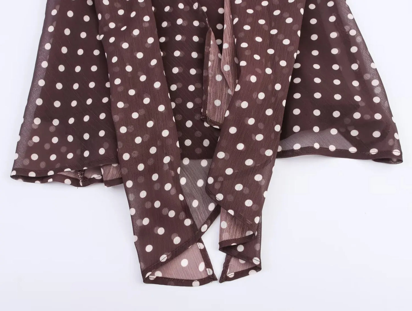 DOT PRINTED SCARF METAL BUCKLE BACKLESS BOTTOM