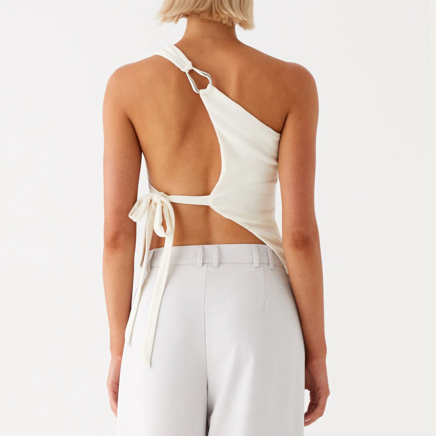 STYLISH SIDE TIE DESIGN BANDAGE TANK TOP