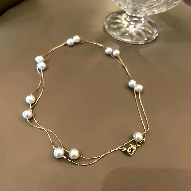 Pearl Necklaces Female Chain Choker Necklace for Women Jewelry Korean Fashion Neck Necklace 2022 Trend Girls Accessories